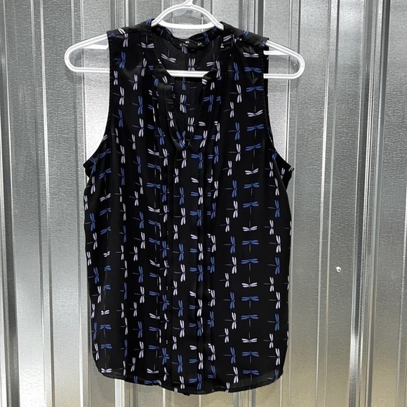 41 Hawthorn Tops - 41 Hawthorne Blouse Dragonfly Sleeveless Black